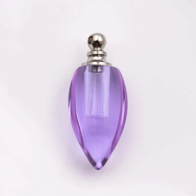 Bullet-purple 1 шт кристаллический флакон кулон Миниатюрный флакон духов талисманы формирование микрорельфа имени на рисе искусство эфирное масло талисманы ожерелье кулон - Окраска металла: Bullet-purple