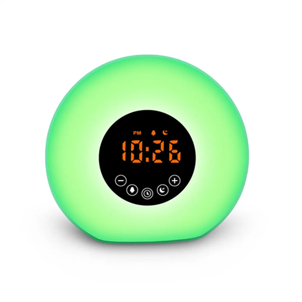 Светодиодный светильник Sunrise Wakeup, белый, теплый, белый, RGB, будильник, часы-фонарик, FM цифровое радио, светодиодный ночник, изменение цвета, Осенний сон Z528