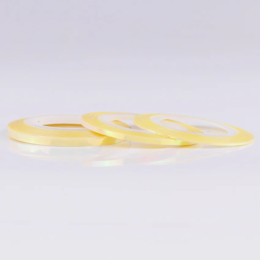 Mermaid Yellow 3 шт ногтей чередование лента линия голографическая Конфета "Русалка" цвет клей наклейки DIY 3D дизайн ногтей Маникюр украшения - Цвет: Mermaid Yellow