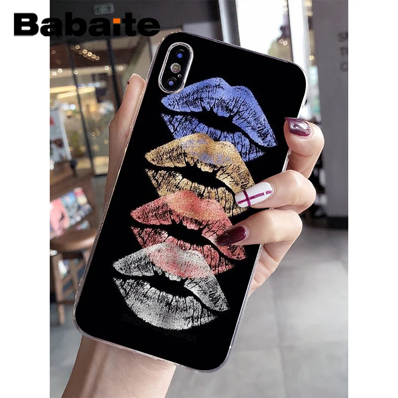 Babaite девчачьи розовые губы Модный Новый чехол для телефона iPhone 7 8 plus 6 6plus 6splus X Xs Xr