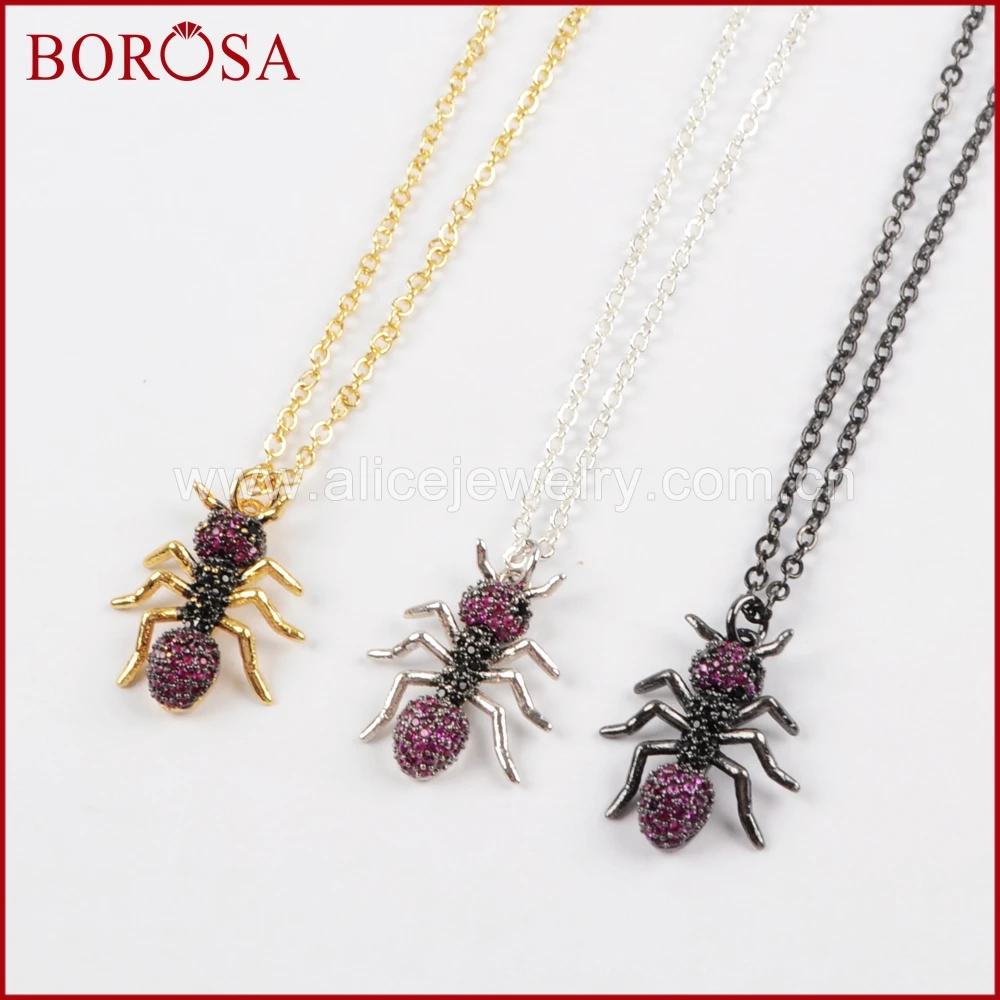 BOROSA 6 шт. ожерелье муравьи насекомые вредители смешанные цвета CZ кубический