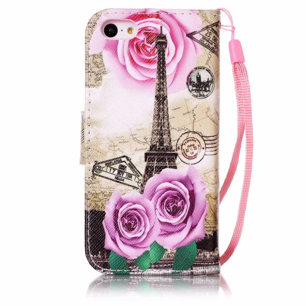 Бумажник чехол для iPhone 5C BLOSSOM Бабочка цветок башня откидная крышка карты Стенд