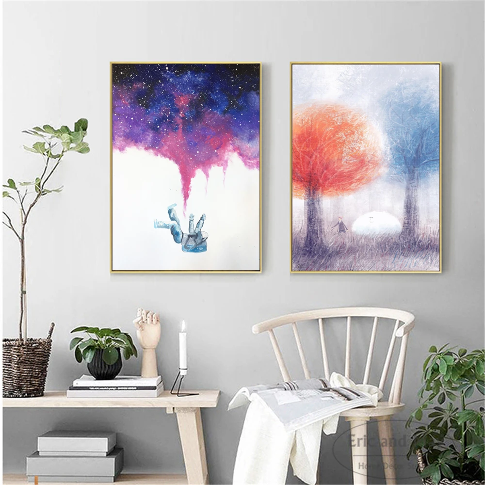 Surreal Dream Crayon Рисование постеры и художественная печать на холсте декоративные