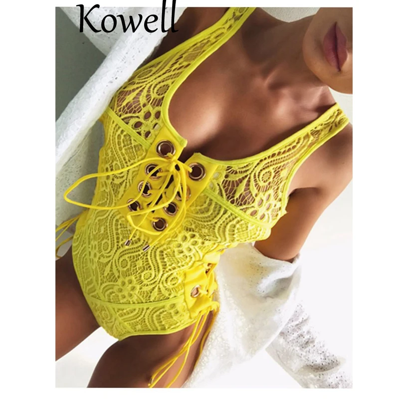 Kowell 2018 новый модный сексуальный женский спандекс кружевной материал тонкий боди