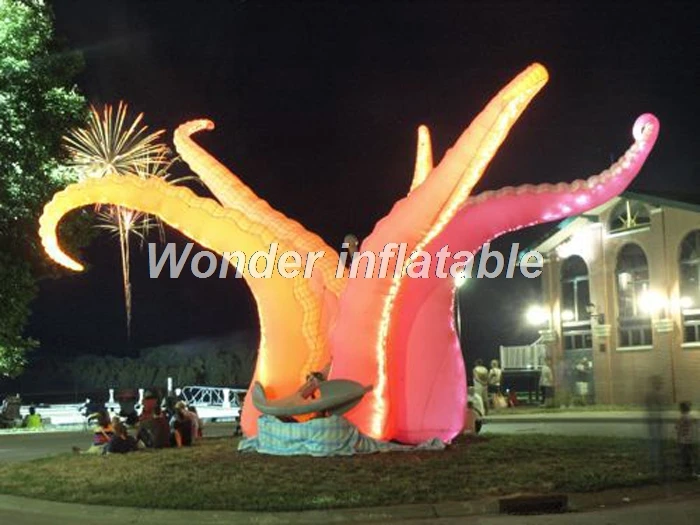 

China suppliers Pink Giant inflatable jellyfish octopus tentacles inflatable tentacles with led lights for decorations
