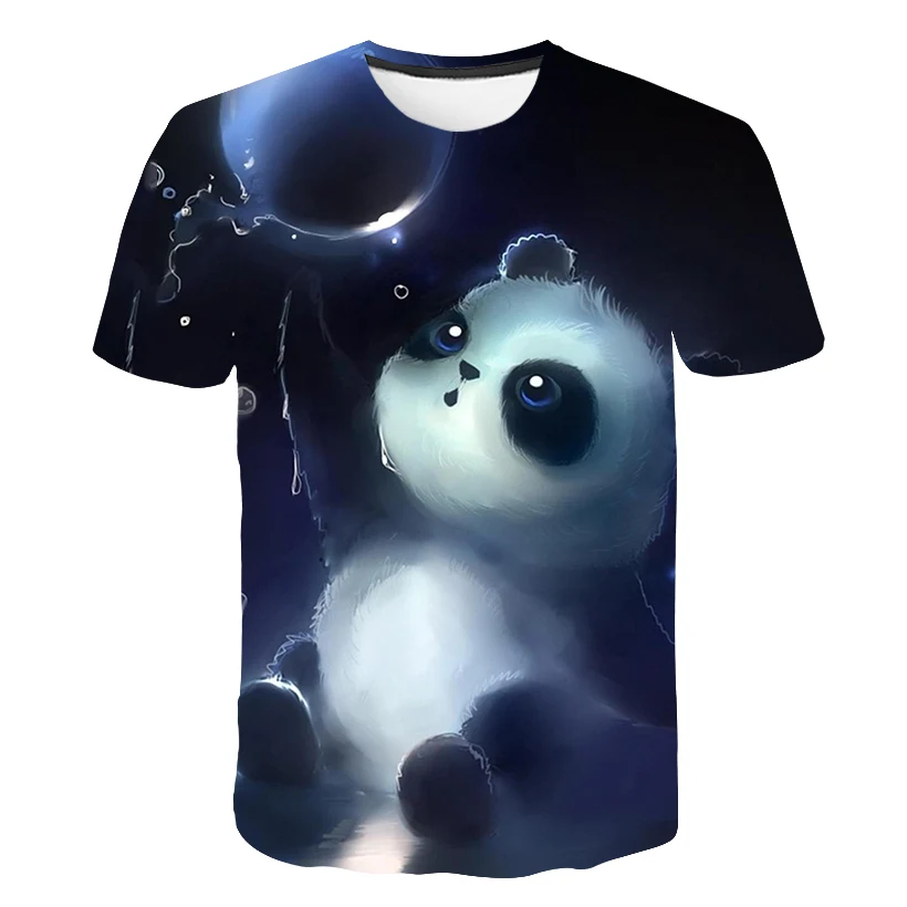 picture color Harajuku Galaxy Wrestling Panda Comedy футболка с коротким рукавом 3D классная футболка мужская женская Милая летняя модная забавная футболка - Цвет: picture color