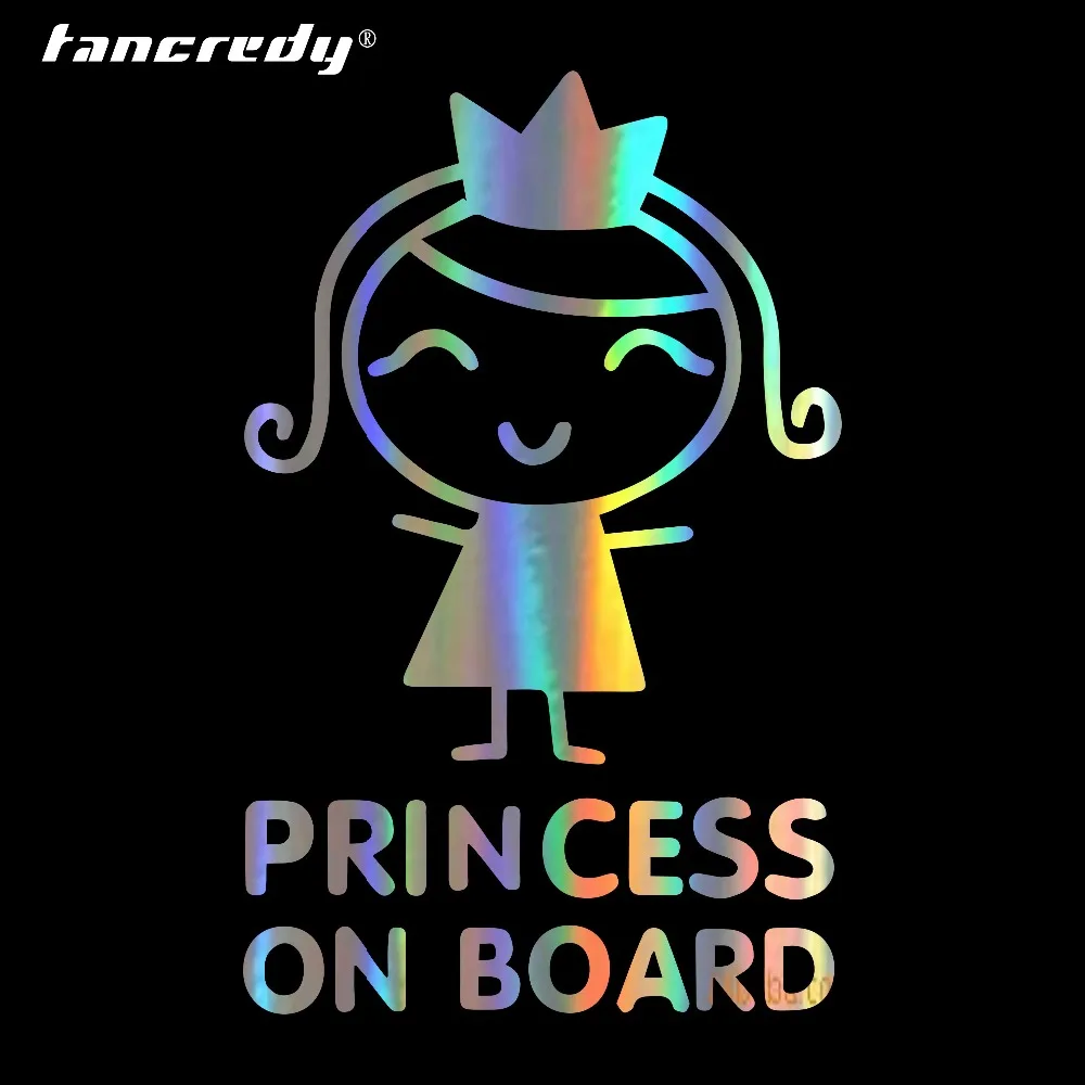 Tancredy 8,1*12,7 см принцесса на доске Детские стильные наклейки для девочек виниловые наклейки на машину наклейка персональные водонепроницаемые автомобильные аксессуары