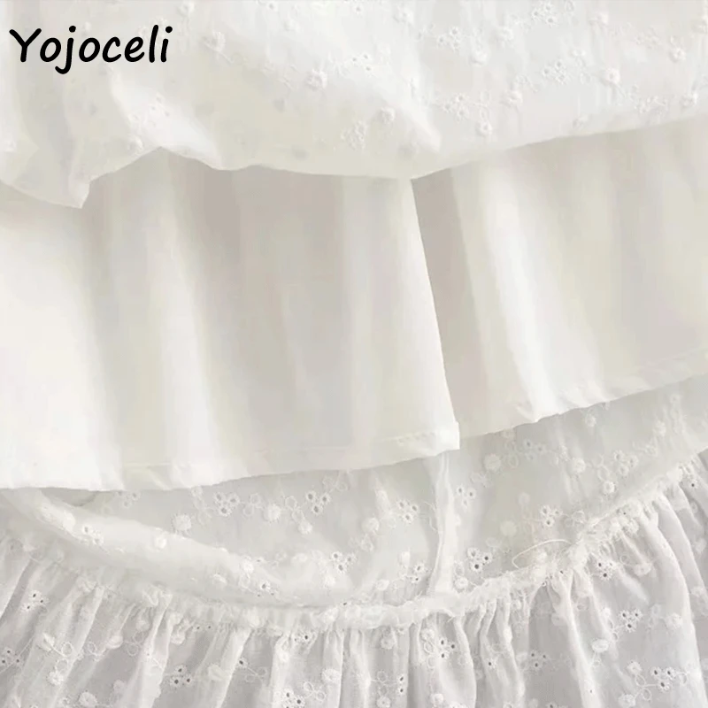 Yojoceli сексуальное богемное хлопковое кружевное платье для женщин с v-образным