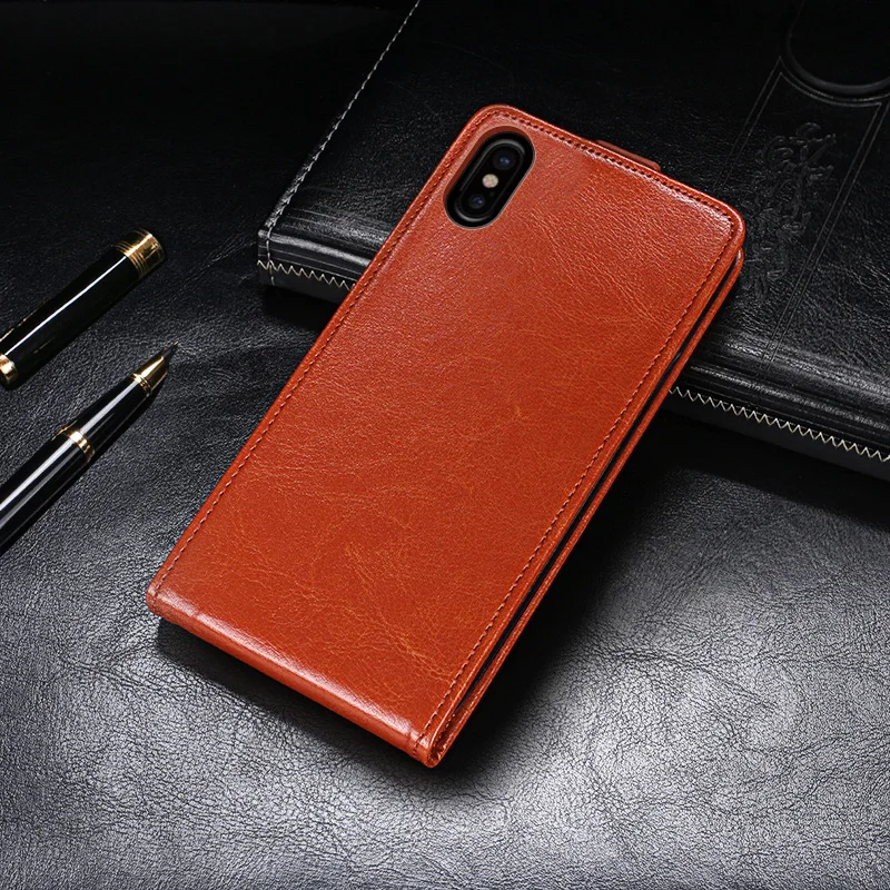 Роскошный Вертикальный флип-чехол из искусственной кожи для Apple iPhone Xr X 10 9 8 7 6 6s Plus