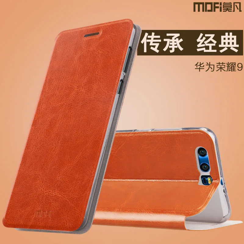 Оригинальный кожаный чехол MOFI ПУ для Huawei Honor 9 крышка Телефонные Чехлы Coque