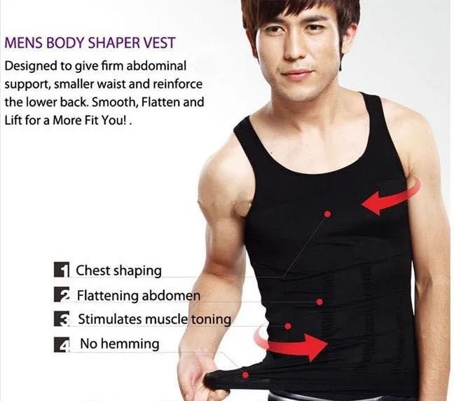 

Men Gynecomastia Chest Shaper Control Boobs Vest For Man Big Belly Control Shapers Sleeveless Tshirt Slimming Waist Tank Tops