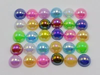 500 mixed color luster ab acrylic round half pearl 8mm flatback beads scrapbook