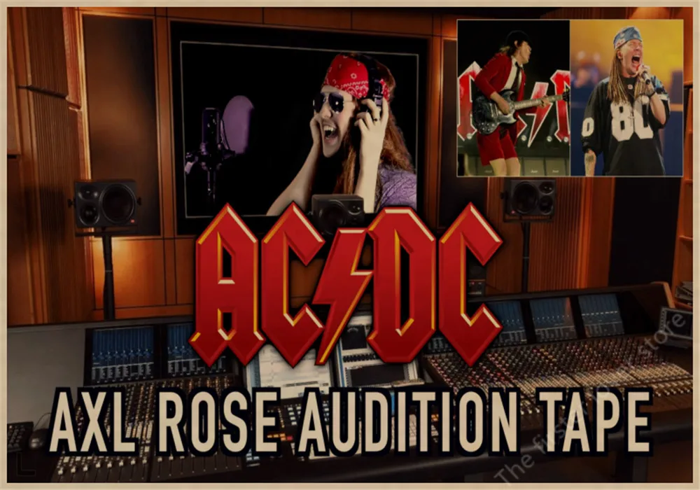 ВИНТАЖНЫЙ ПЛАКАТ ACDC крафт ретро старый рок-н-ролл Старый плакат евро и американская музыкальная команда звезда Ретро плакат Наклейка на стену - Цвет: 1