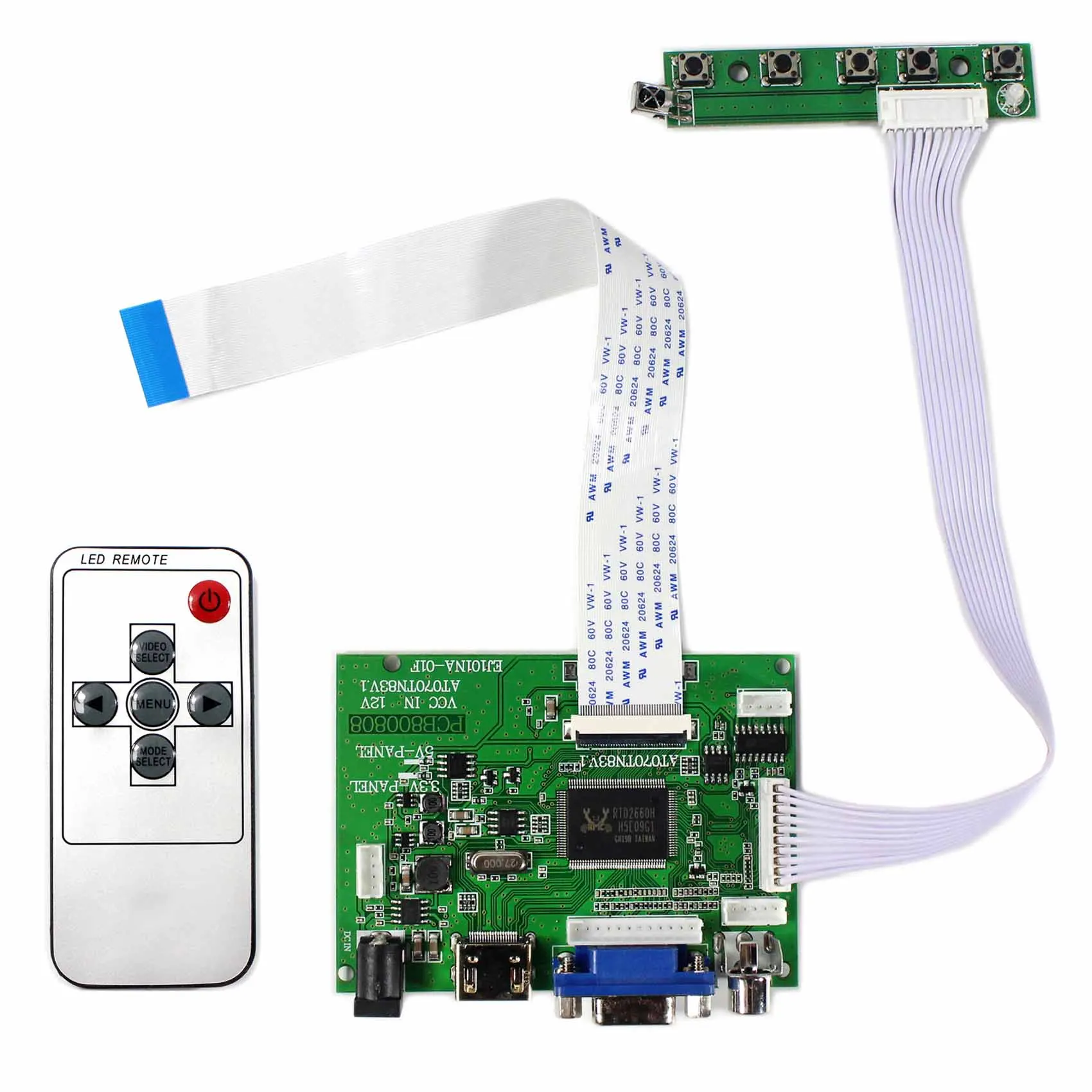 

HD MI VGA AV ACC LCD Controller Board AT070TN83 7inch 800x480 LCD Screen