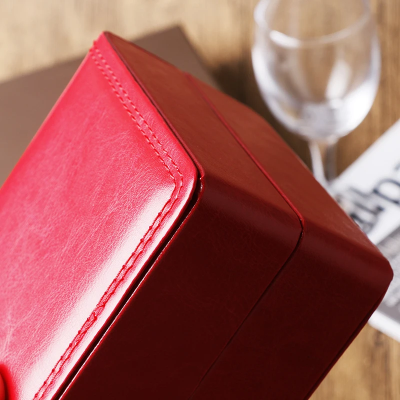 Роскошный Органайзер из пены для браслетов часов кожаная коробка красная