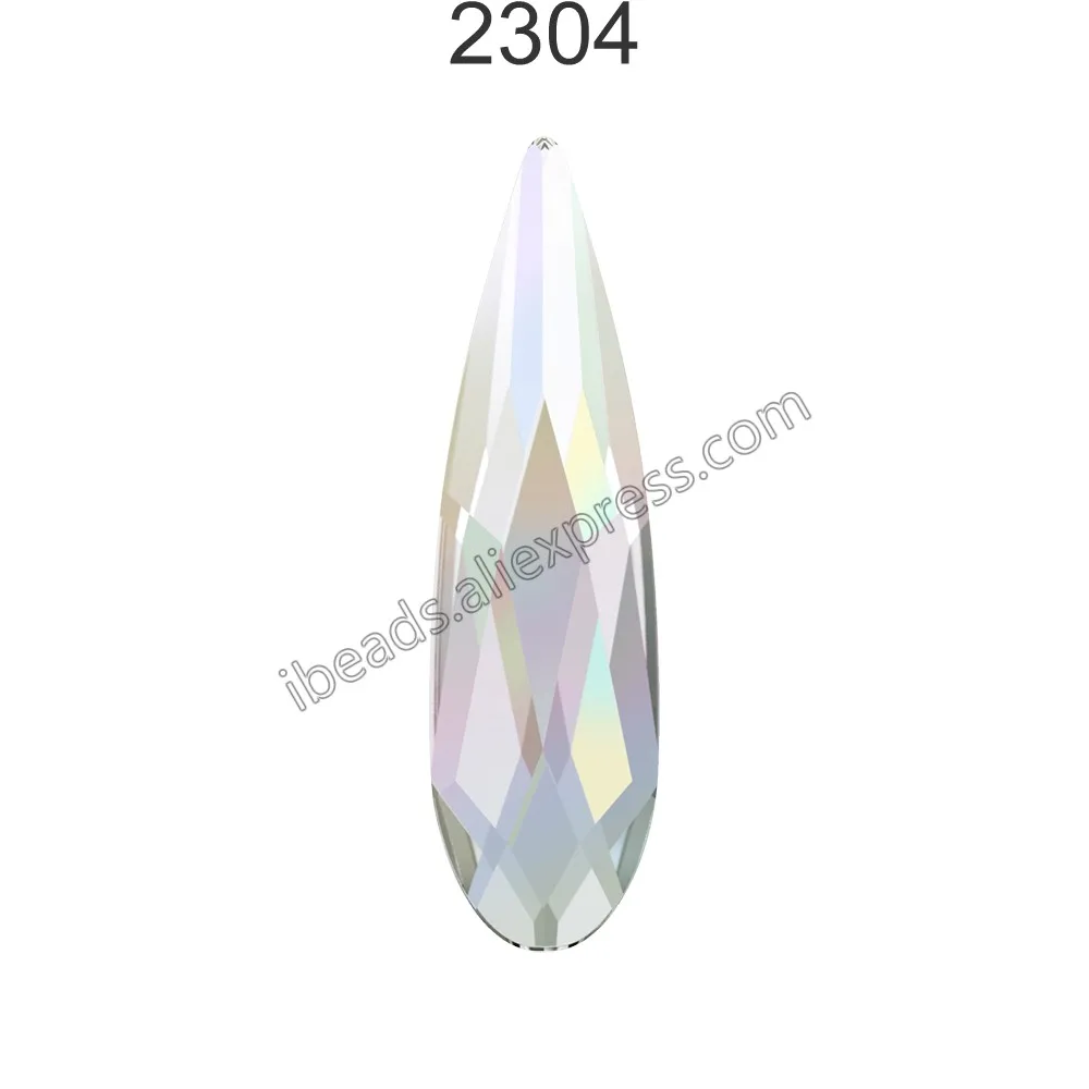Crystal 001 AB F 2 шт.) оригинальные кристаллы от Swarovski 2304 капля дождя плоская задняя сторона без горячей фиксации Стразы для женщин дизайн ногтей украшения одежды - Цвет: Crystal 001 AB F