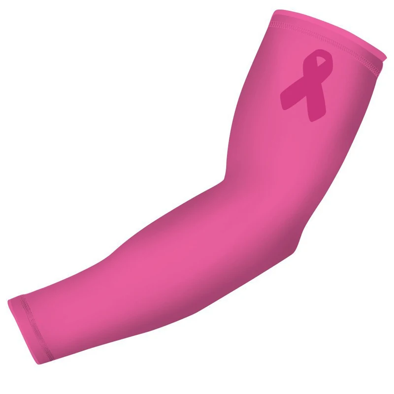 pink ribbon Компрессионная манжета на руку-молодежные и взрослые Размеры-бейсбольный футбол, баскетбол, Спорт(1 рукав руки)(доступно более 100 цветов - Цвет: pink ribbon