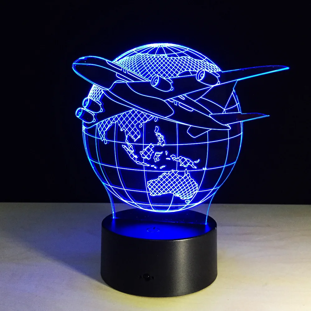 7 Color Globe Lamp 3D Visual Led Night Lights for Kids Touch USB Table Lampara Lampe Baby Sleeping Nightlight Unicornio Party | Лампы и