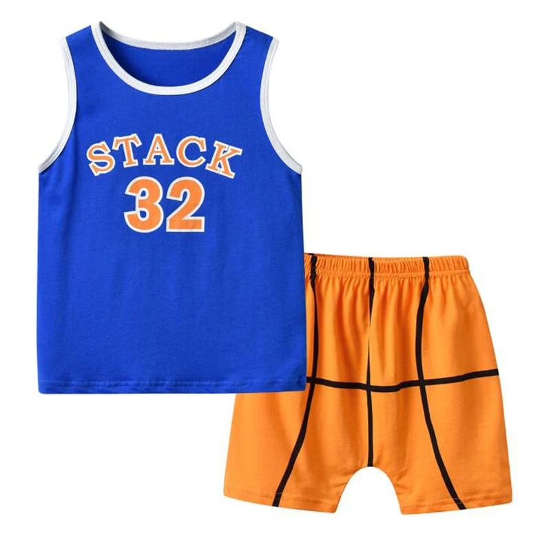 

New 2 Pcs Newborn Baby Cotton Basketball Sport Set For Boys Girls Summer Kid Football Infants Bebe Clothing Cute Child Outfits