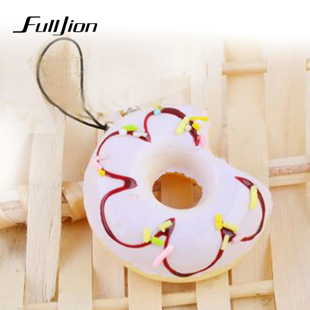 Fulljion 4Pcs Squishy Donut Novelty Gag toys Surprise Stress Relief Toy Joke Squishie Charms Mobile Phone Strap | Игрушки и хобби