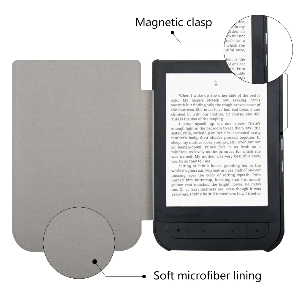Чехол-книжка из ПУ кожи для 2016 pocketbook touch hd 631 ereader + Защитная пленка экрана стилус |