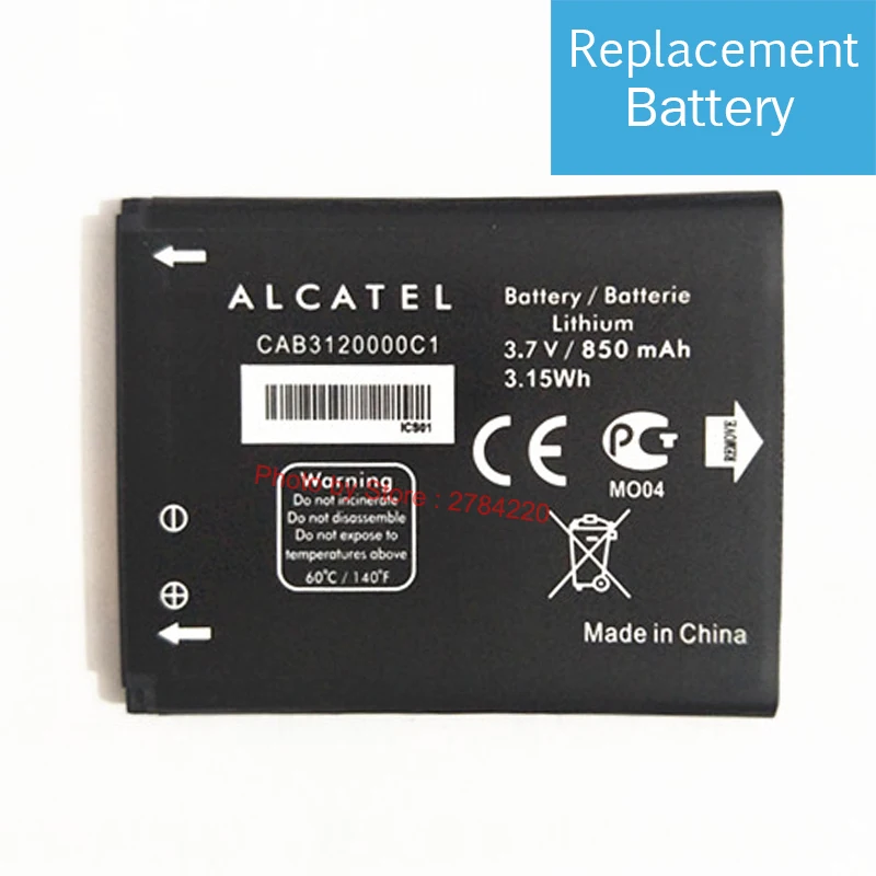 New 1000mAh CAB3120000C1 Replacement Battery For Alcatel One Touch 768 OT710 OT888A OT880A BeeLine Dual CAB23A0000C1 Batteries