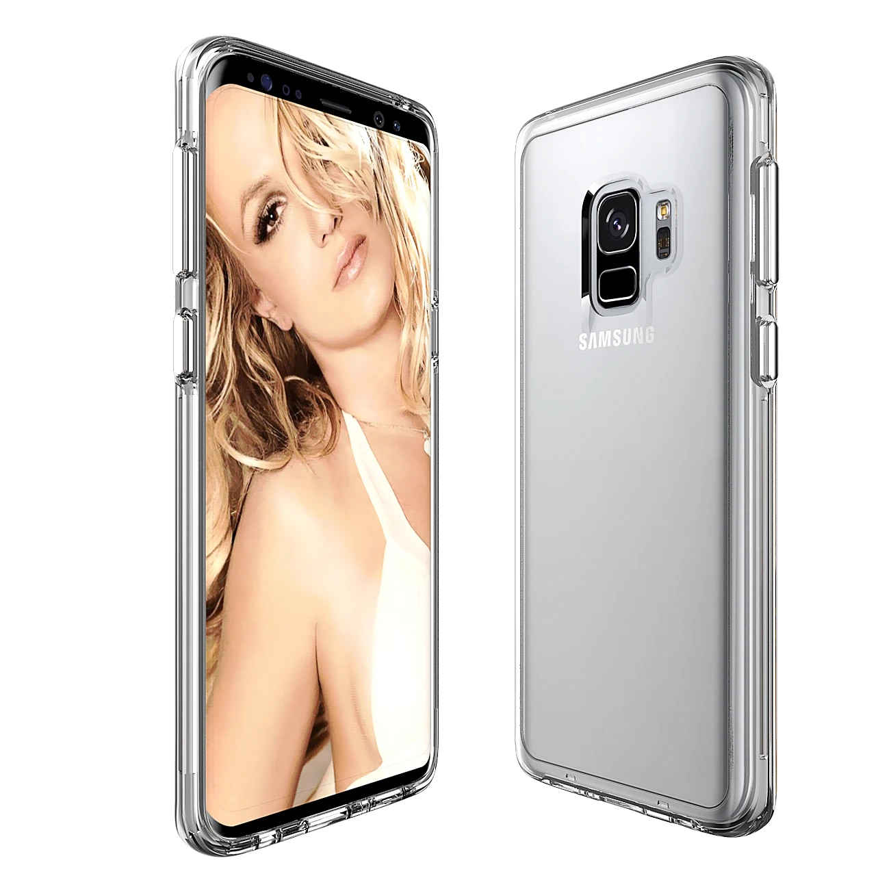 Cases For Samsung Galaxy S9 Plus Crystal Clear Hard Back Cover Soft TPU Silicone Bumper Hybrid Shockproof Case S9(HD Clear) |
