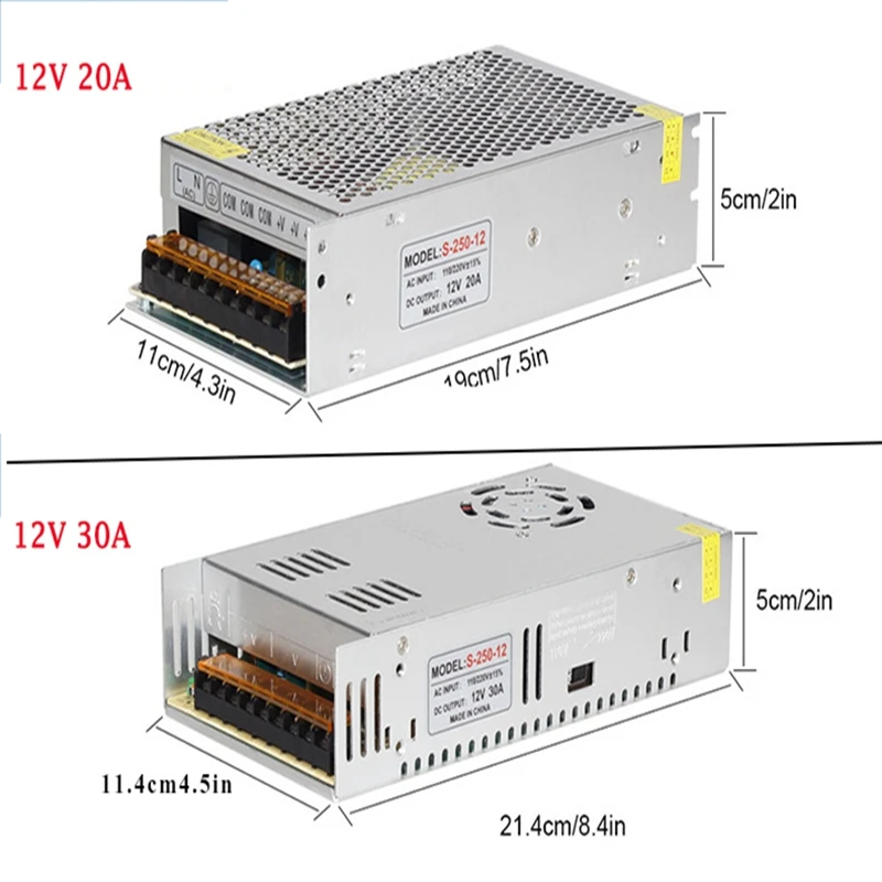 DC12V 2A 3A 5A 8.5A 10A 15A 20A 30A 40A 50A 60A светильник ing трансформаторы светодиодный драйвер адаптер для Светодиодные ленты светильник переключатель Питание