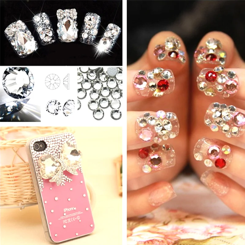 Новые SS3 и SS34 кристалл белый страз Камни Дизайн ногтей глиттер Flatback горный