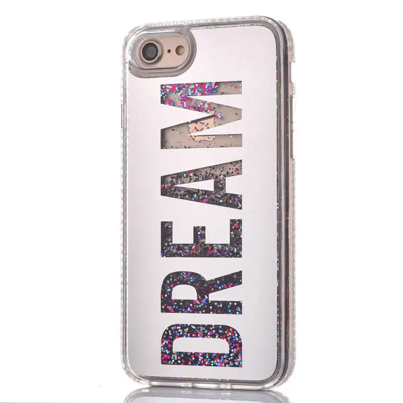 New Fashion Plated Mirror Soft Edge For Iphone 66S 6P 78 78plus X Xs Diamond Sand Shell Anti-Fall Cover |