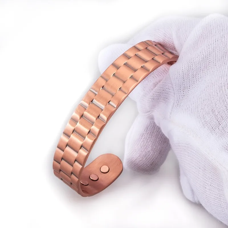 Hottime браслеты из чистой меди для мужчин и женщин Регулируемые Широкие