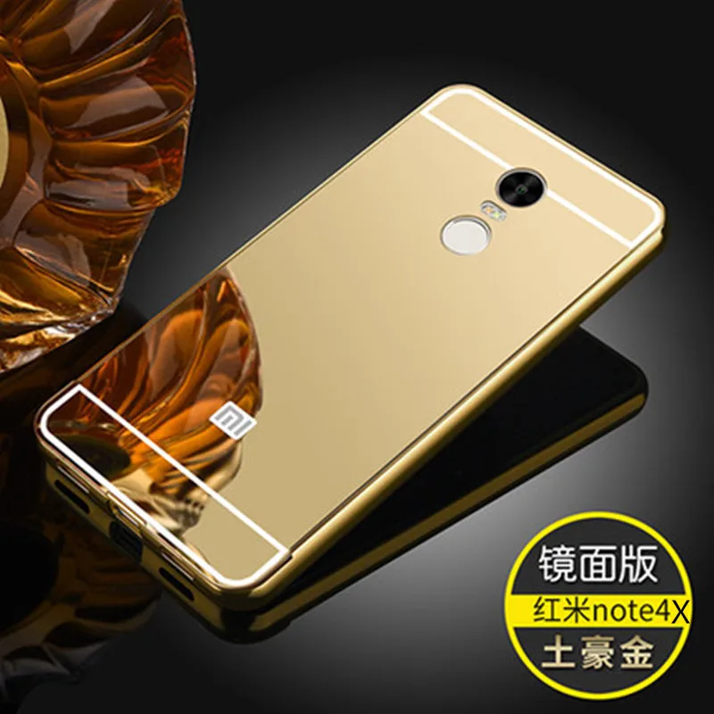 Xinchentech For Xiaomi Redmi Note 4X Case Luxury Mirror Metal+Acrylic Hard Back Cover Accessory Funda Note4X Pro Prime |