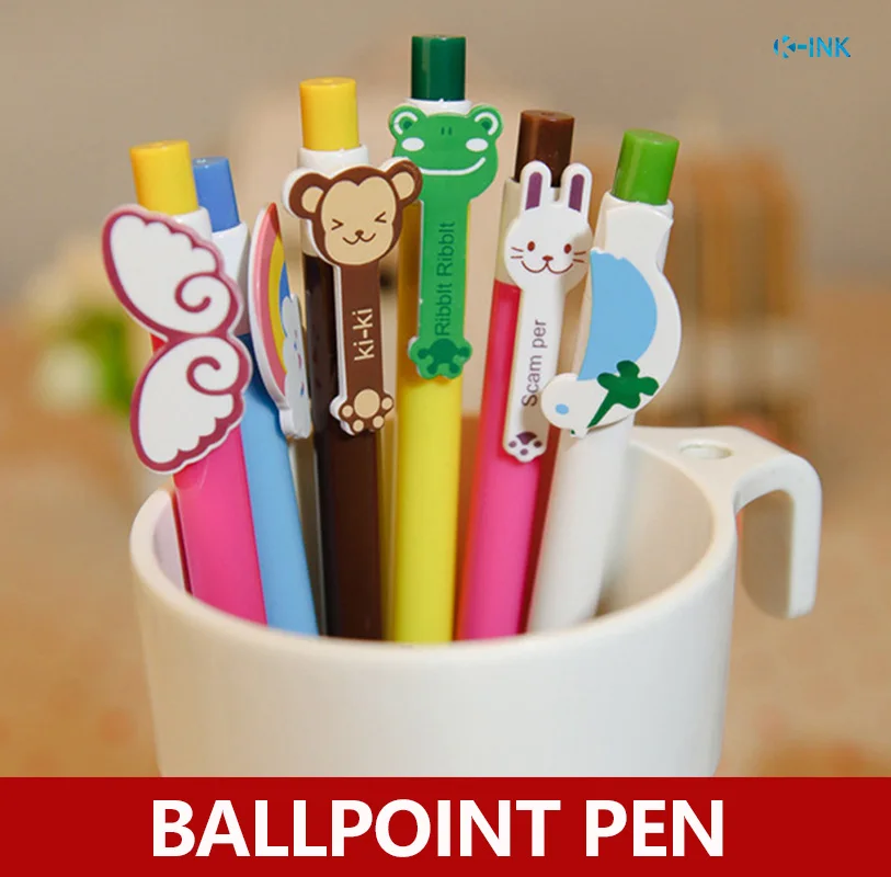 

Cute ballpoint pen for school stationary , kids kawaii cartoon pen, rainbow / monkey / rabbit / frog / pigeon / wings pen