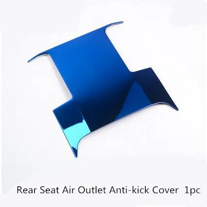 

Blue Stainless Steel Rear Seat Air Outlet Anti-Kick Cover Protective Sticker For Toyota Prado 2700 2010-2017 Z2EA394