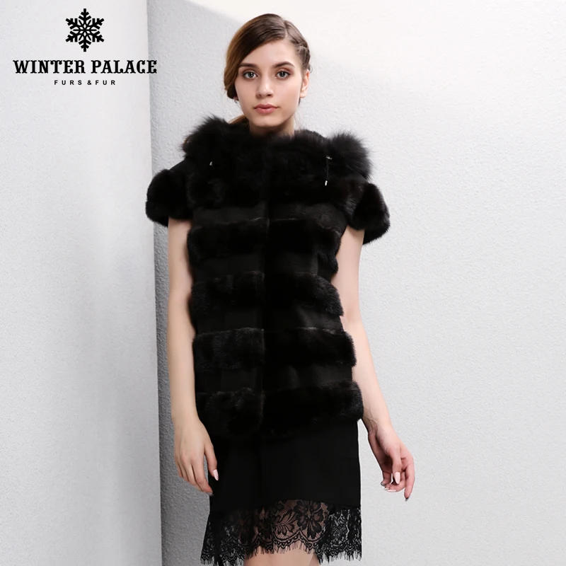 2017 Новая мода зимней леди натуральной лисы меховой жилет женщин реального