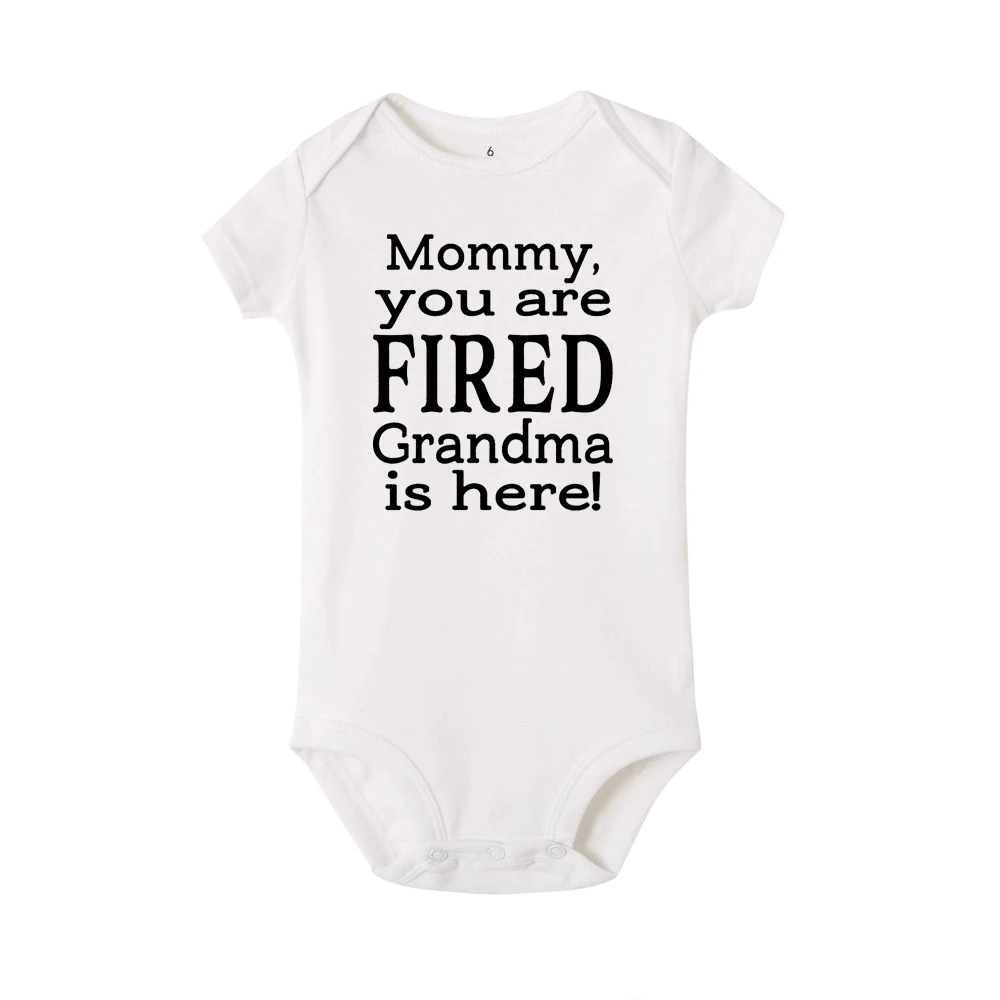 R896-SRPWH- Милая Одежда для новорожденных девочек с надписью «Mommy You Are sexed Grandma Is Here» хлопковые комбинезоны для детей, комбинезон для девочек повседневная одежда - Цвет: R896-SRPWH-