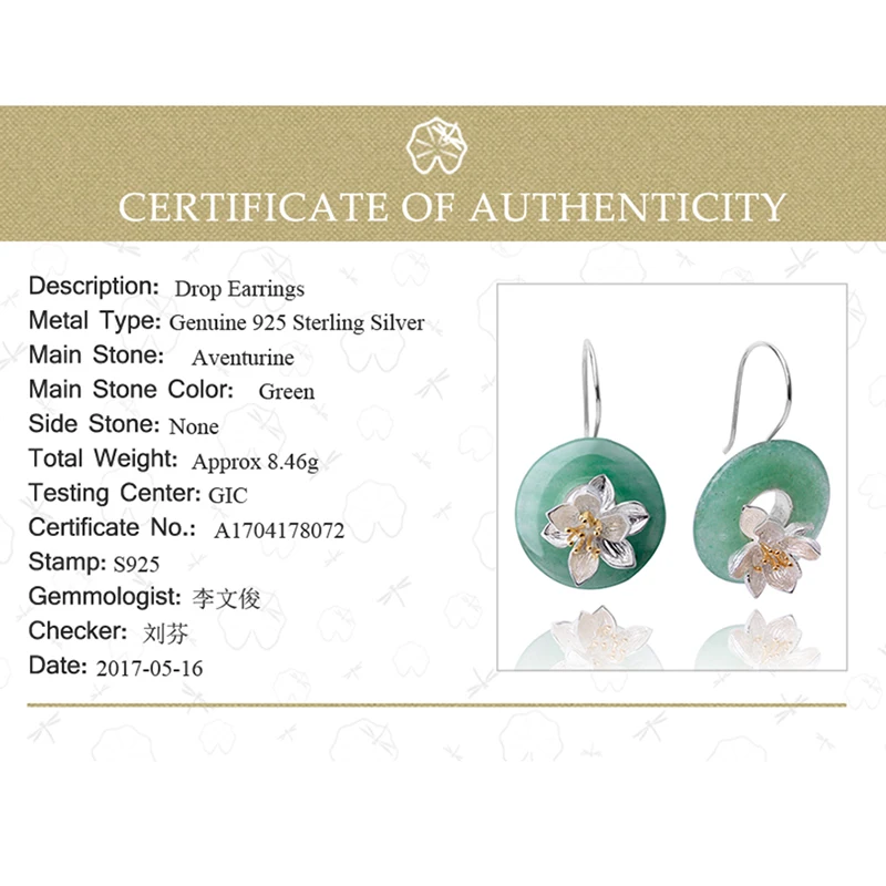 Lotus Fun Настоящее серебро 925 пробы натуральный камень креативное ювелирное изделие