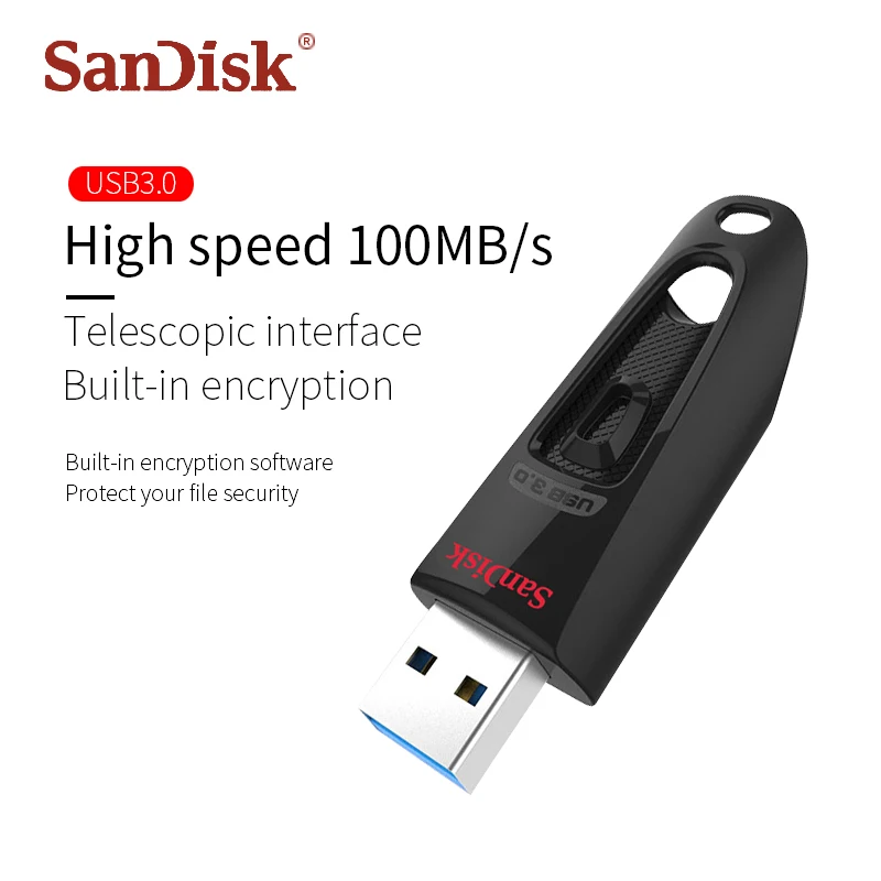 100% Оригинальный флеш-накопитель SanDisk USB Ultra Flair 3 0 16 ГБ 32 64 128 256 карта памяти 10 лет