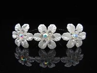 30 pcs wedding bridal rose ivory flower crystal hairpin hair pins hair clips