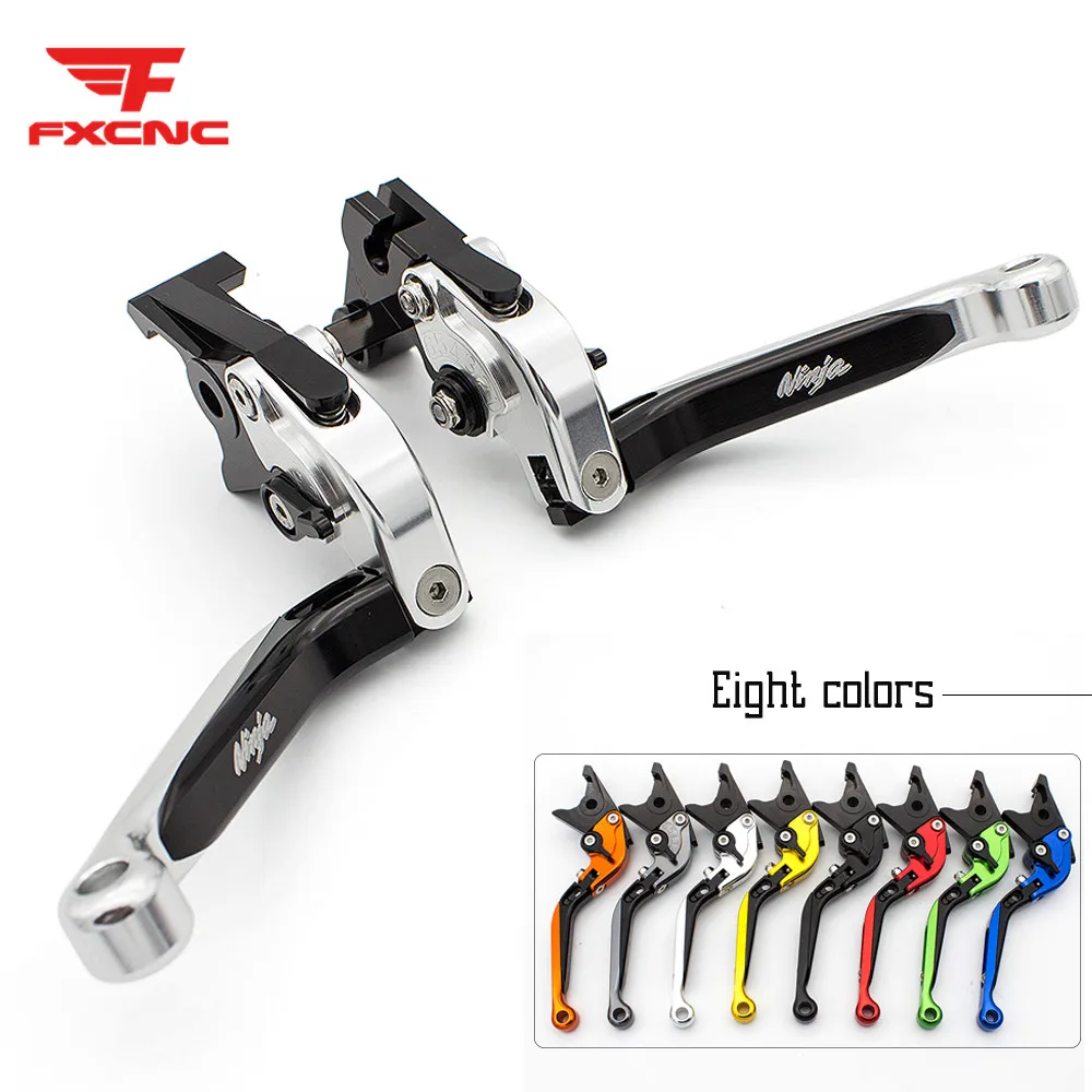 For Kawasaki NINJA 650R ER-6F 2017 - 2018 With Ninja Logo CNC Adjustable Motorcycle Foldable Extending Brake Clutch Levers FXCNC |