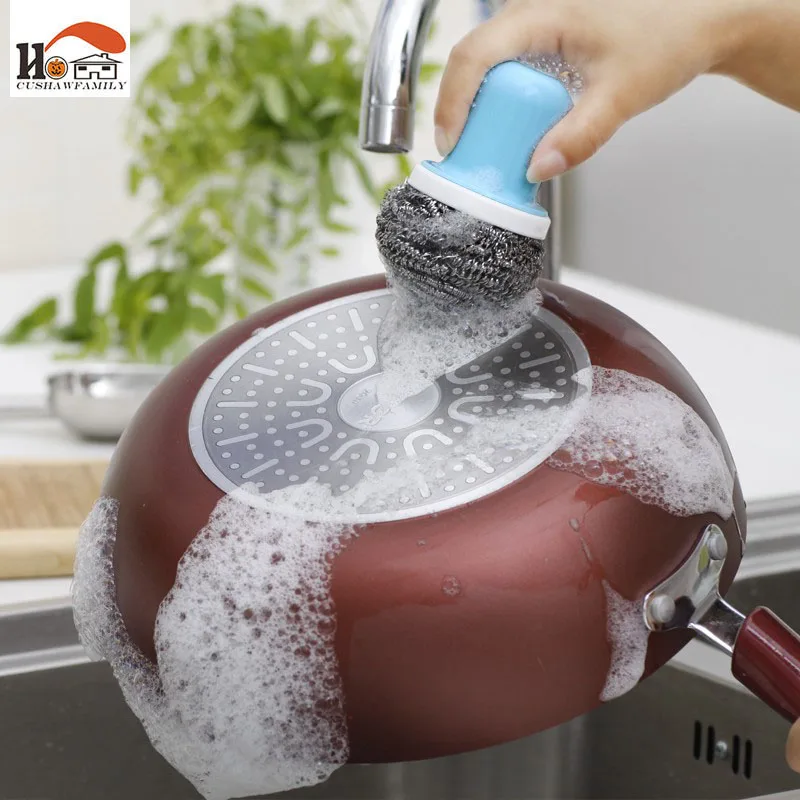 1 шт Новый Высокое качество для чистки нержавеющей стали кисти с ручкой стальной