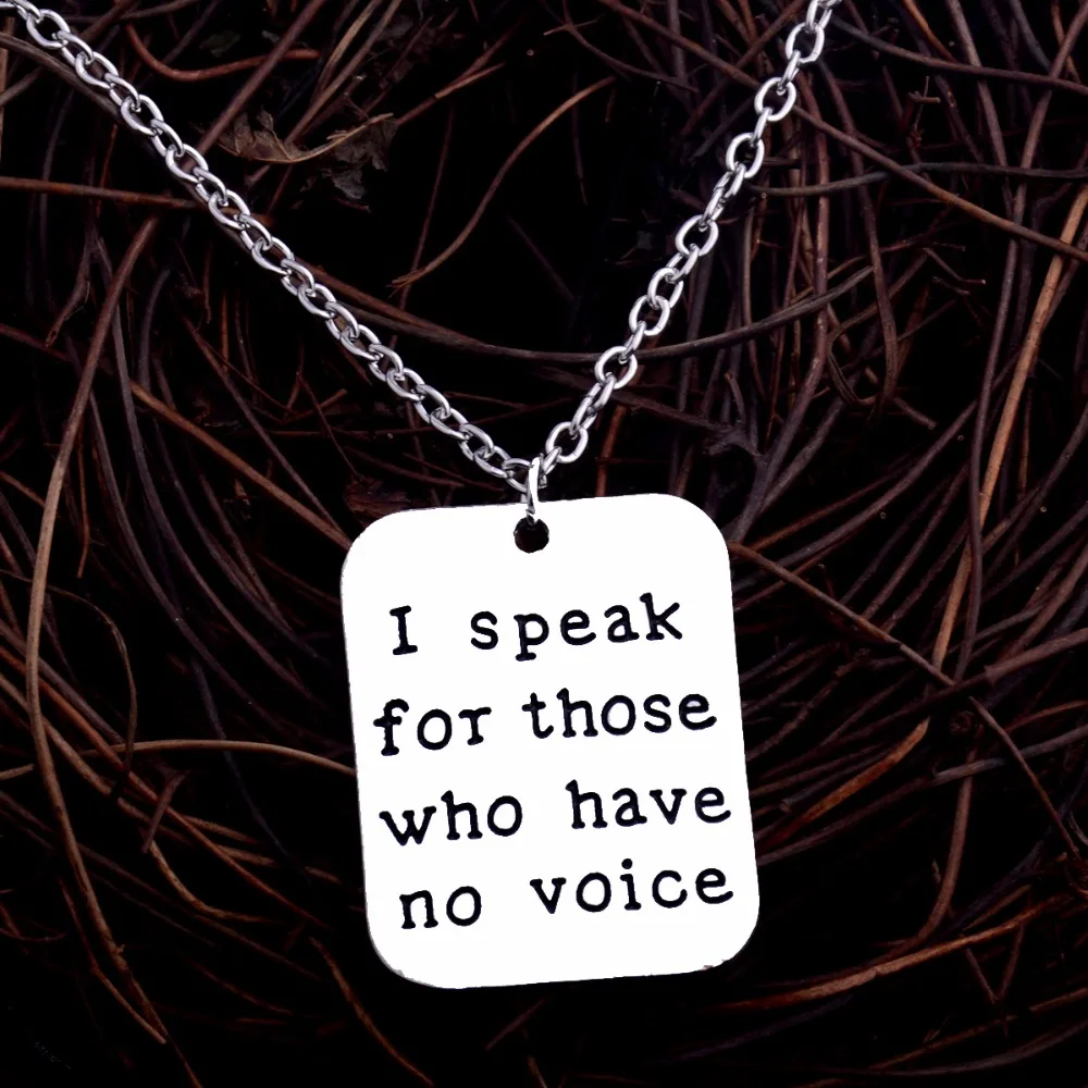 24 шт./лот оптовая продажа я говорю для тех у кого нет голоса ожерелье с подвеской