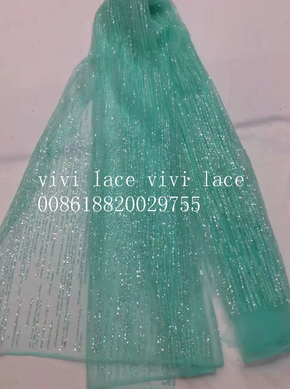 

w002 mint green stripe hand print glitter sparkle mesh lace fabric for lady dress /wedding/ night club/stage,5yards/lot