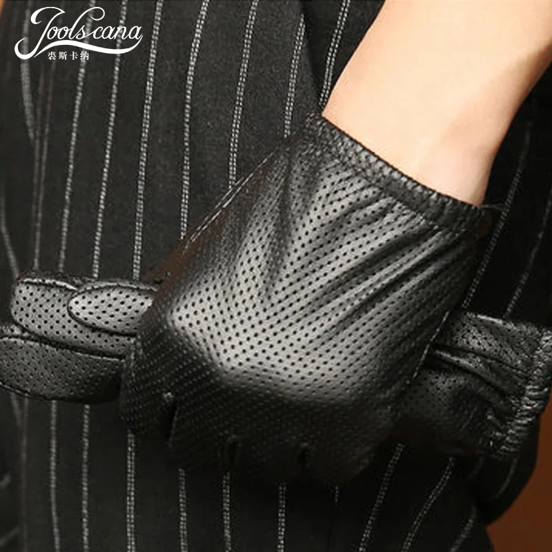 Мужские сенсорные перчатки Joolscana из натуральной козьей кожи дышащие для вождения