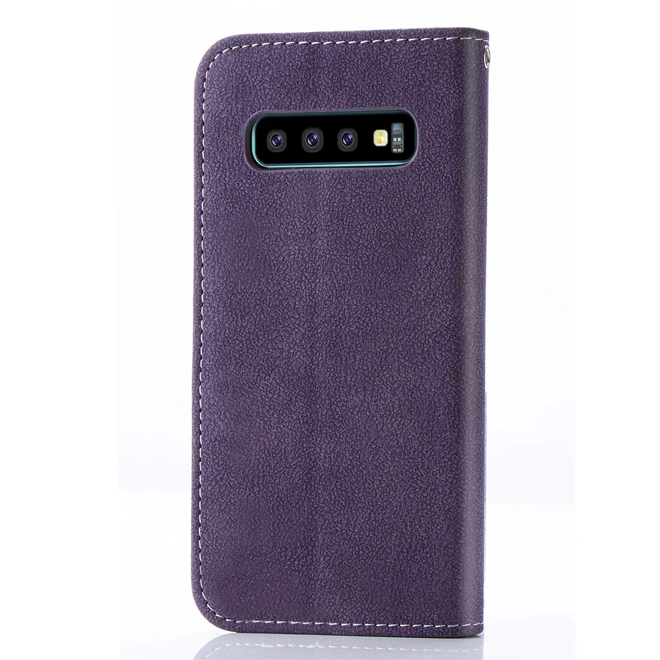 Матовый кожаный чехол-бумажник с откидной крышкой для samsung Galaxy S10 S10e S9 S8 Plus S7 Edge Note 8 9 вращающийся слот для нескольких карт с фоторамкой