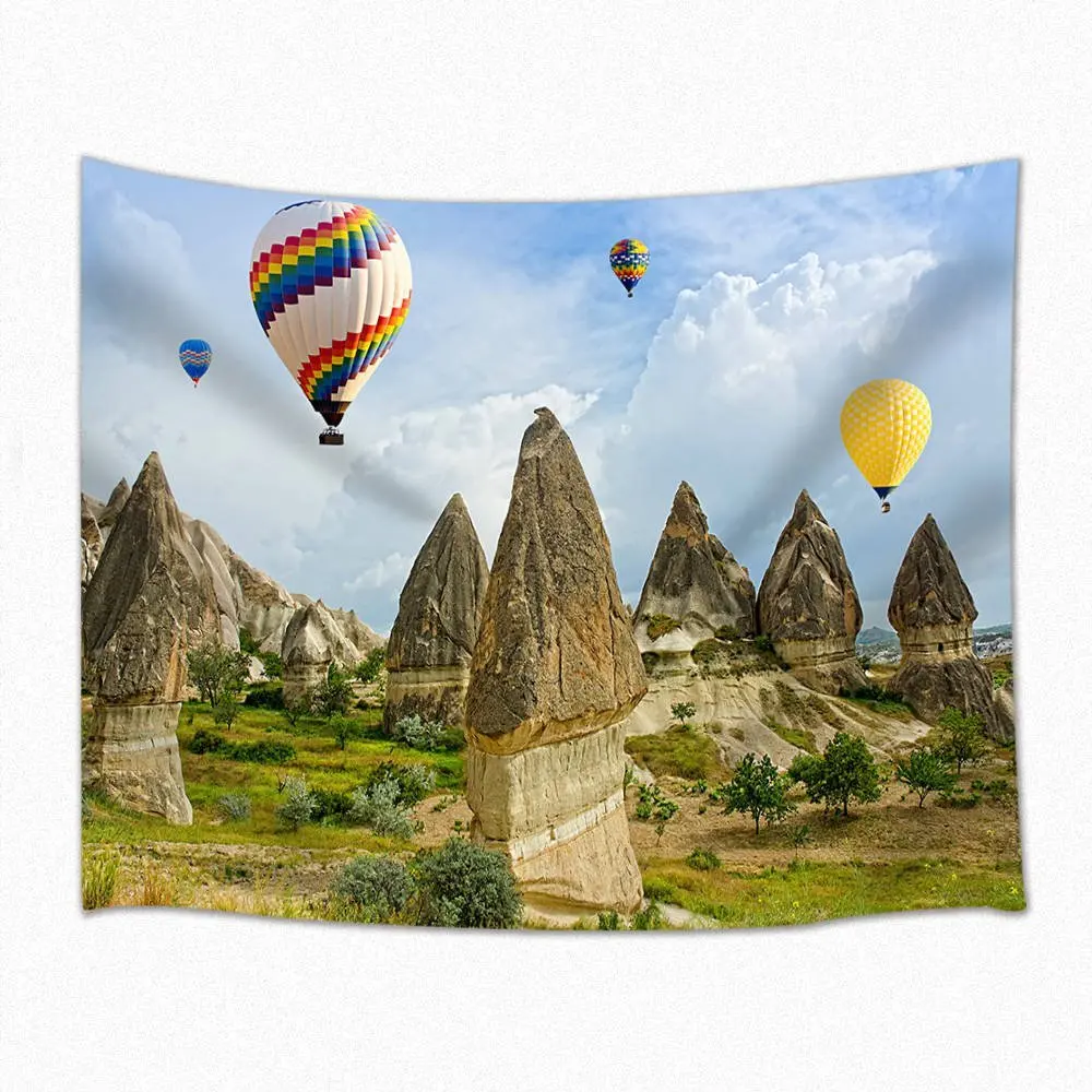 Природа Декор сцены гобелен горячий воздушный шарик на уникальном Cappadocia Турция