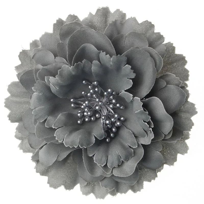 

Nishine 20pcs/lot 4.8" 18 Colors Chic Fabric Peony Flower With Colorful Stamens For DIY Brooch Hair Clips Hair Accessories