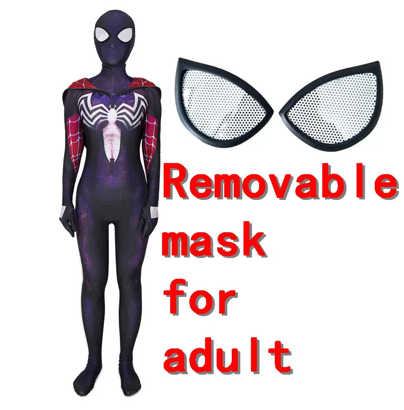 For adult Костюм паука Гвен Стейси косплей костюм Человека-паука Zentai боди костюм для детей и взрослых - Цвет: For adult