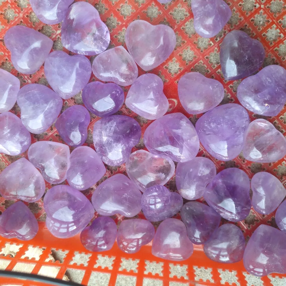 

9pcs Natural quartz crystal heart amethyst