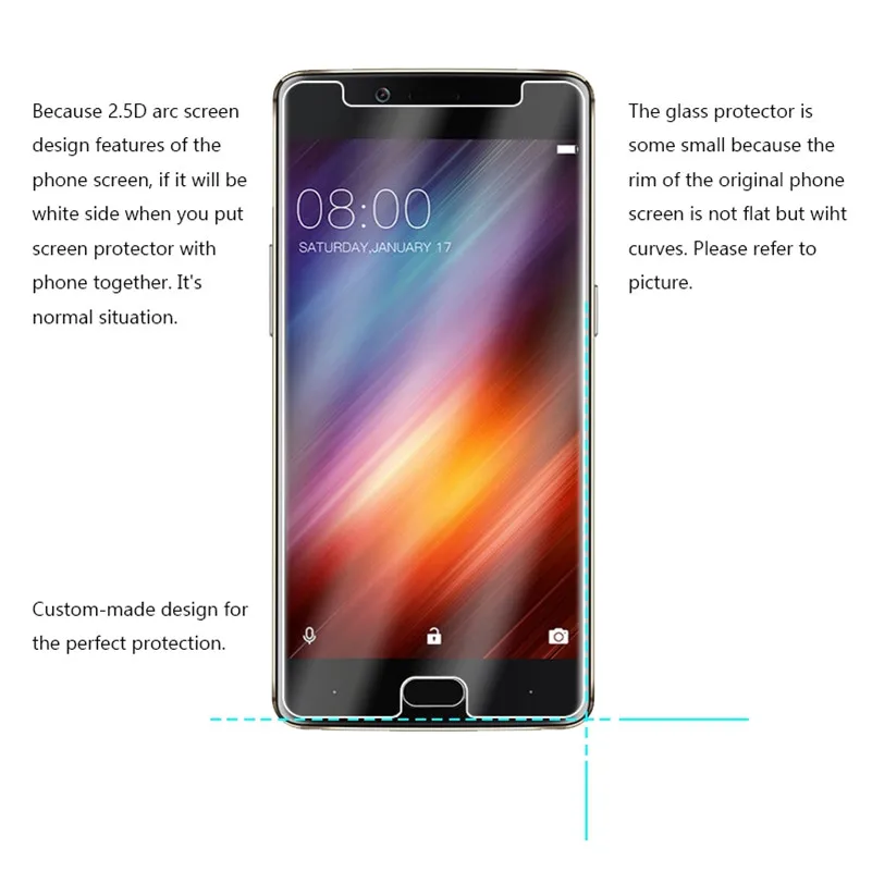 9H 2.5D 0.26mm Tempered Glass Protector For Doogee shoot 1 LED Screen Toughened Protective Film Cover | Мобильные телефоны и